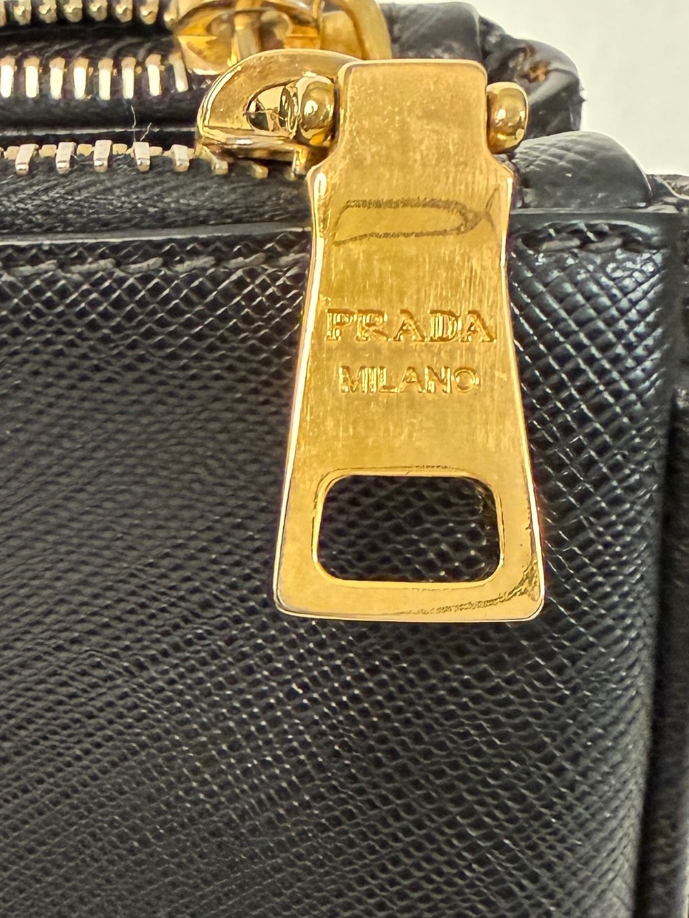 Prada Black Saffiano Leather Galleria Satchel with Gold Hardware - Picture 14 of 14